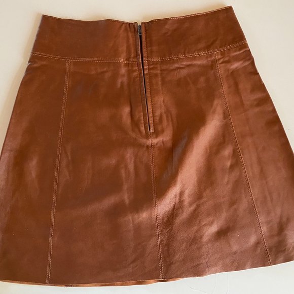 Zara Leather Mini A-Line Skirt - Picture 3 of 5